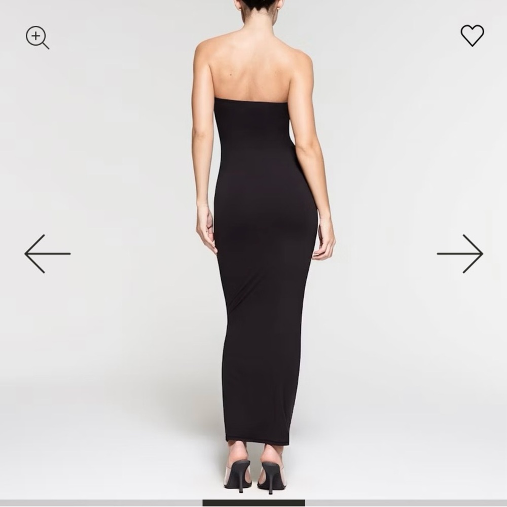 SKIMS Strapless Dark Green Ribbed Maxi Dress - Picture 5 of 8